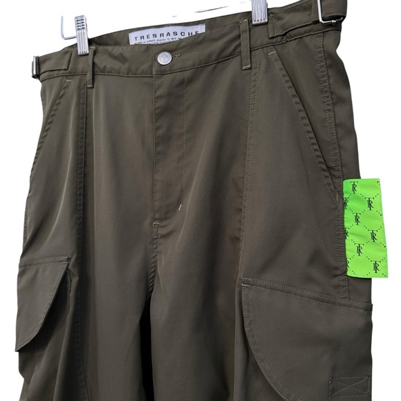 Très Rasché Olive Cargo Pants Utility Streetwear Small - Picture 4 of 11